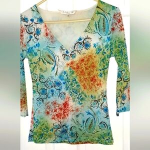 Studio J.P.R. Colorful Top With Sparkles